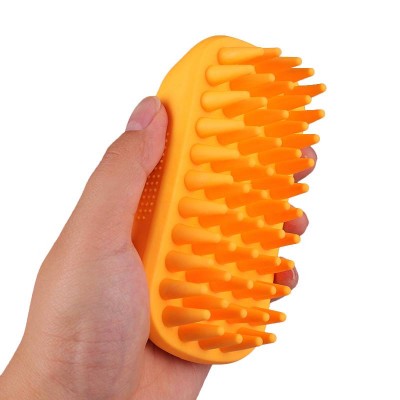 2021 New Arrival Eco-friendly Hair Scalp Brush Soft Bristles Shampoo Brush Reusable Silicone Brush with Non-slip Handle