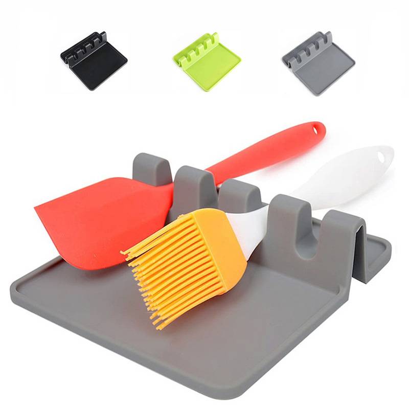 Stove Top Silicone Spoon Rest Holder Kitchen Utensil Holder For Spoons Ladles Tongs